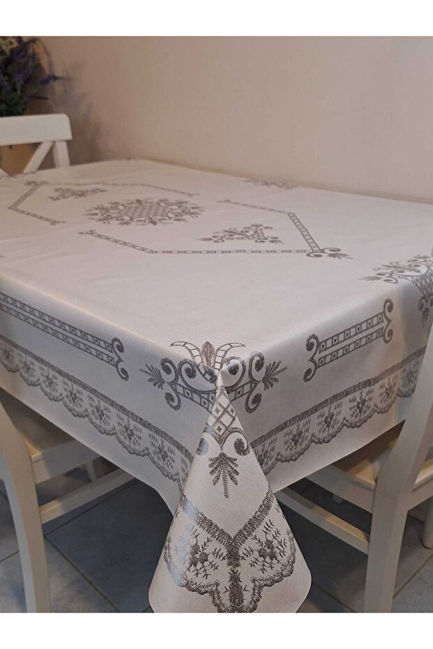 Dora Pano Fiber Based Pvc Oilcloth - Patterned Erasable 120 X 155 Ready Table Cloth