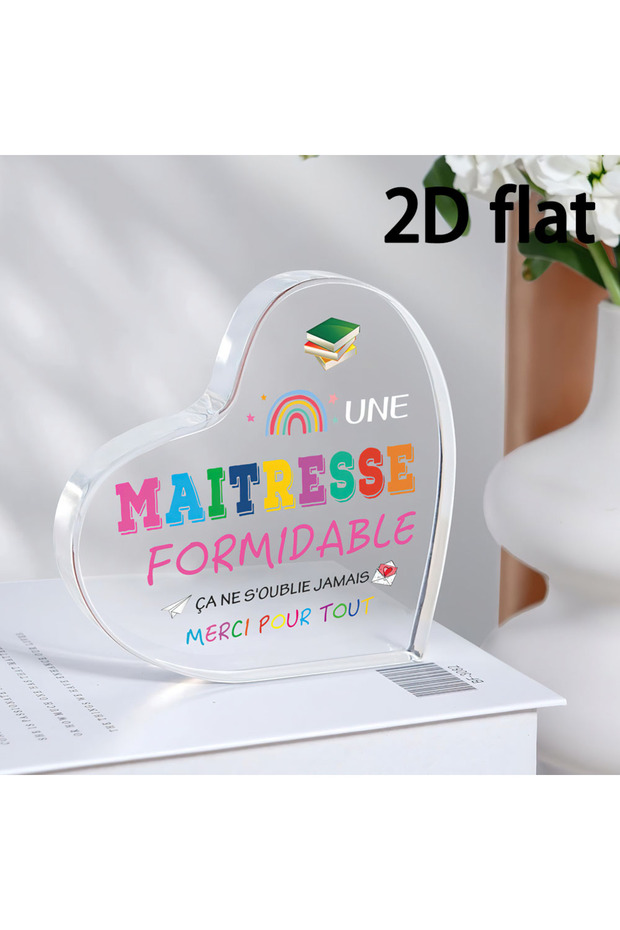 Q378 acrylic effect/pattern 1pc French Teacher Gift, 2D Acrylic Plaque School Teacher Gift End of Ye