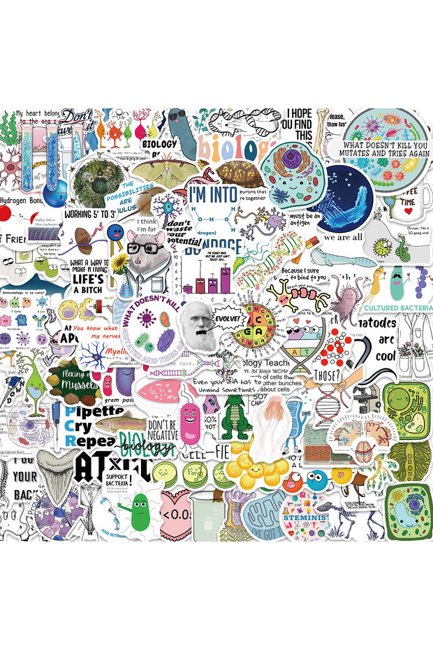 100PCS 100PCS Cartoon Biology Graffiti Stickers Decorative Guitar Notebook Luggage DIY Waterproof St