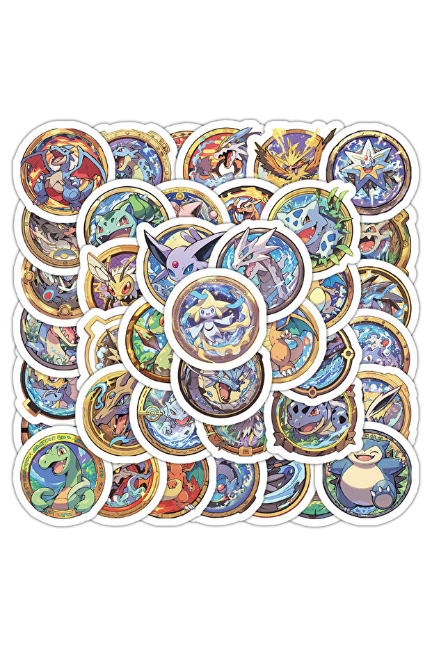 Bandai 60pcs 60PCS Kawaii Anime Pokemon Stickers Pikachu Decals DIY for Laptop Luggage Skateboard Ph