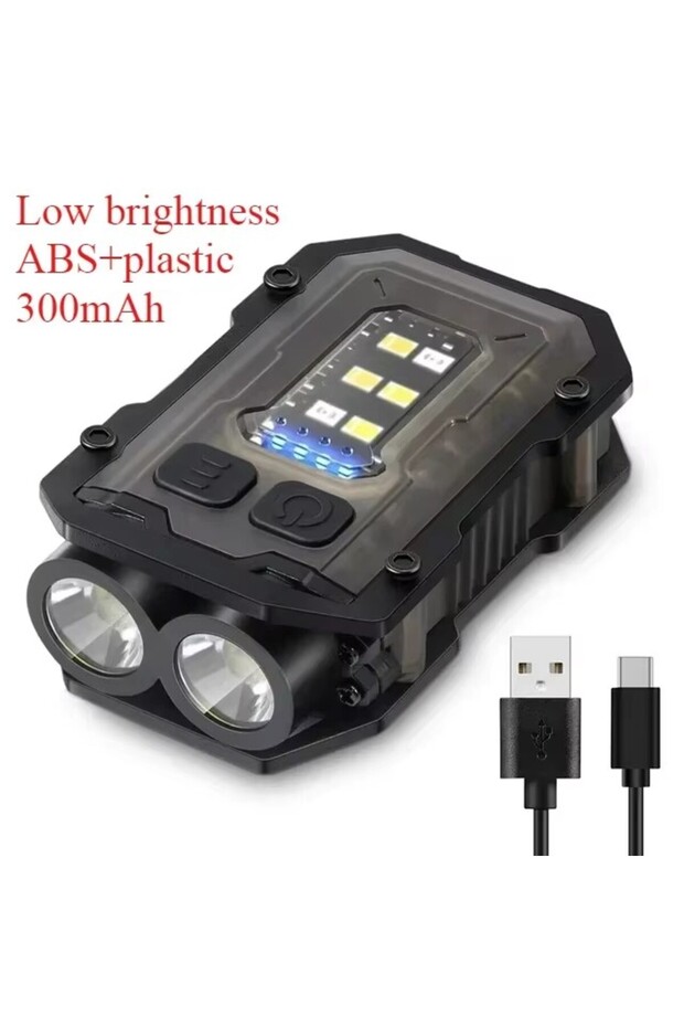 مصباح يدوي صغير LED أسود من XIWANGFIRE، قابل لإعادة الشحن عبر USB مع مشبك مغناطيسي، مصباح محمول باليد
