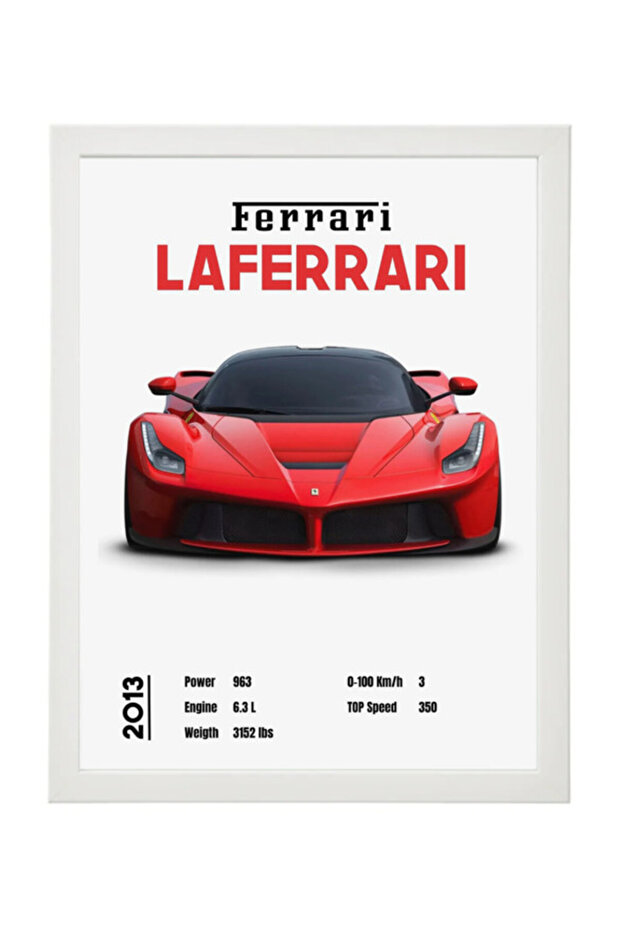 Ferrari Hypebeast Luxury Car Poster with Frame 30x40cm Gift for boys
