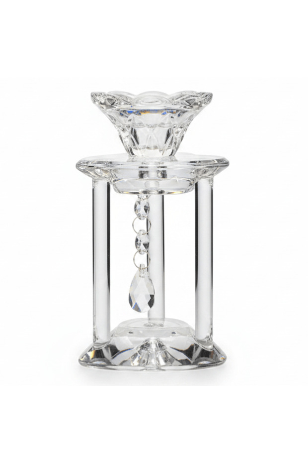 Crystal Candle Holder 15 cm | Tiered Glass Candle Burner | Luxury Home Décor