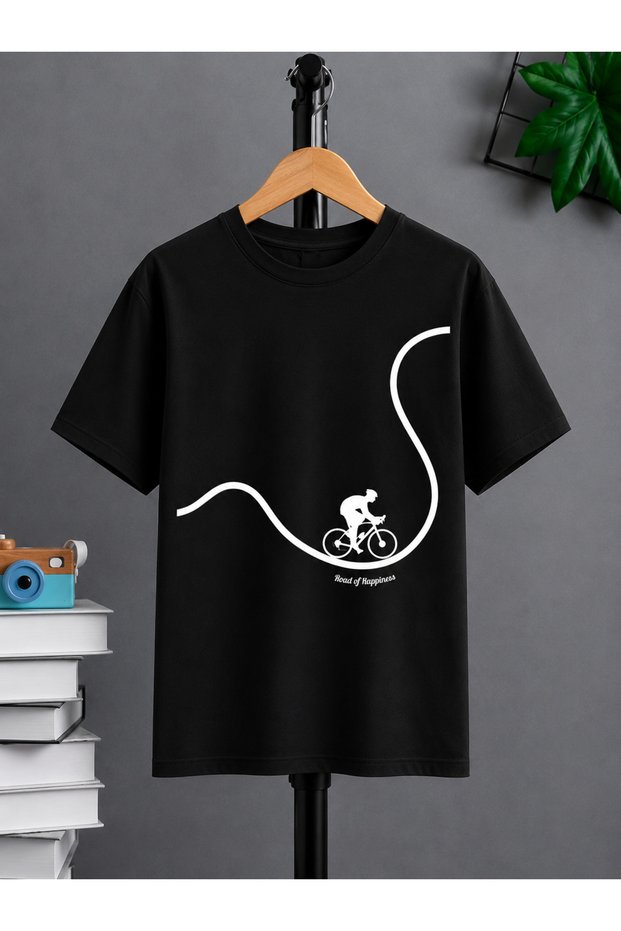 Unisex Oversize T-Shirt Bicycled Printed 100% Cotton T-Shirt Comfortable Fit