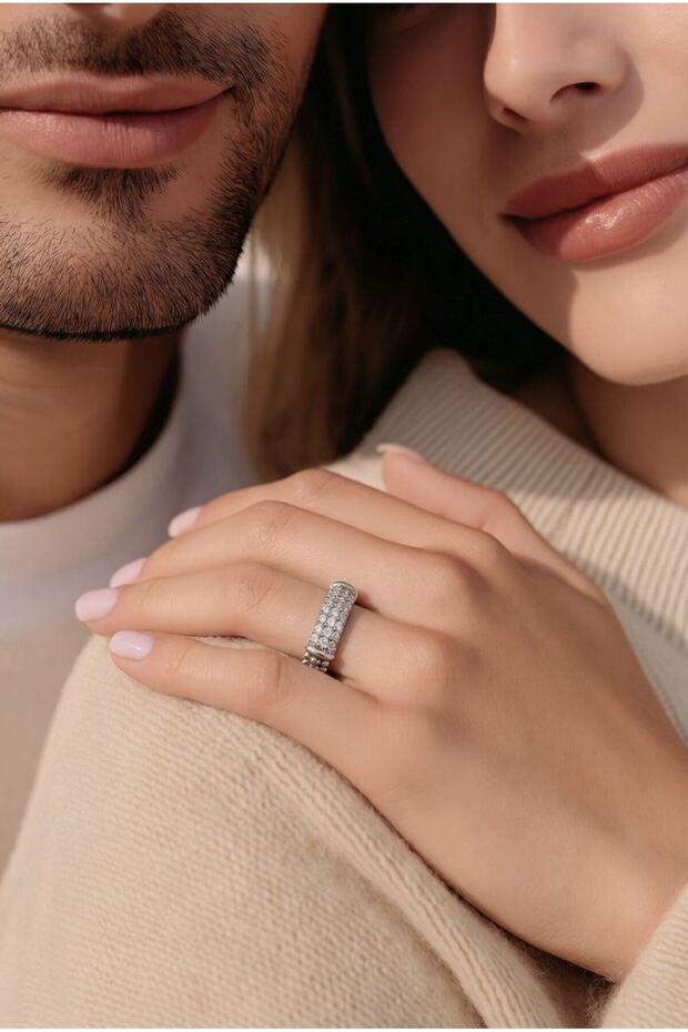 Figured Special Design Stone Adjustable Ring