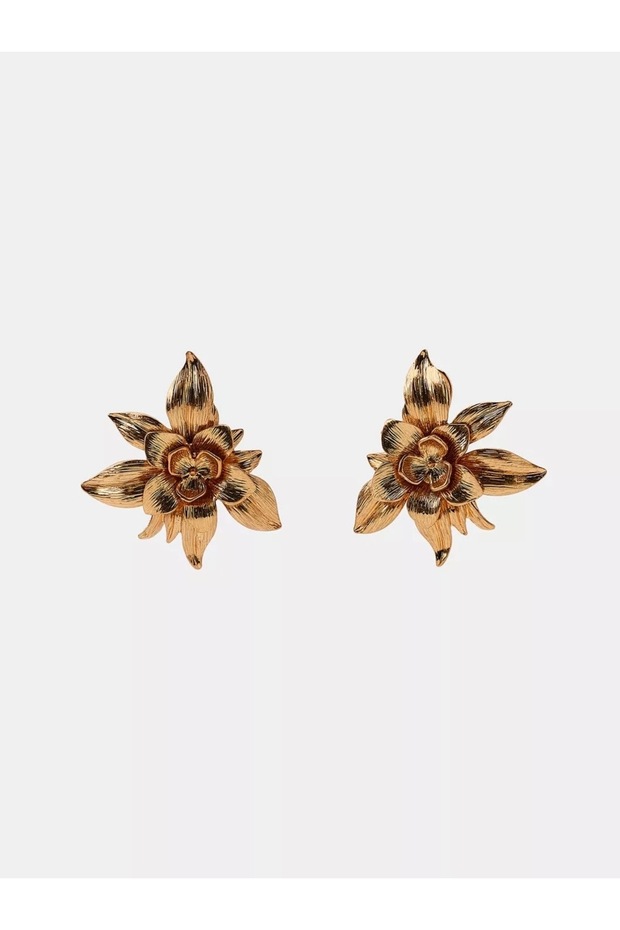 Gold Flower Women's Earrings