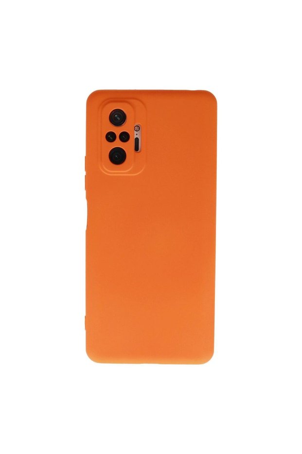 حافظة هاتف Xiaomi Redmi Note 10 Pro مصنوعة من السيليكون المخملي النانو - برتقالي