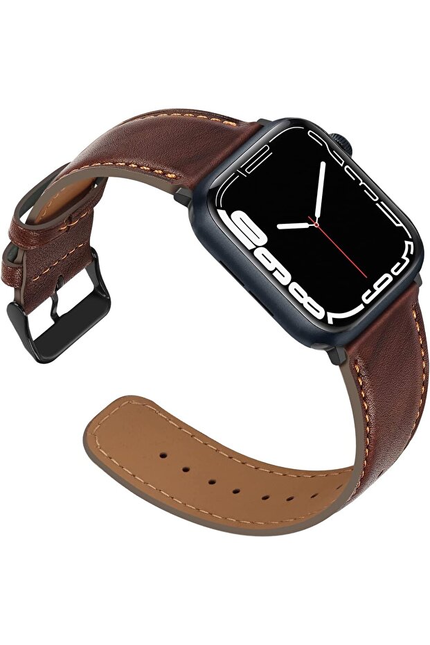 حزام جلدي بديل لساعة أبل مقاس 45 ملم و44 ملم و42 ملم و41 ملم و40 ملم و38 ملم، لسلسلة iWatch 8-1 وSE