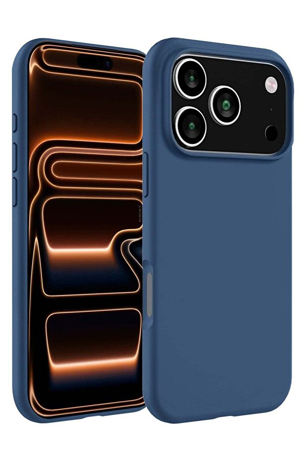 Liquid Silicone Protective Phone Case for iPhone 17 Pro , Soft Anti-Scratch Microfiber Lining Utra Slim Drop Protection Phone Cover - Blue-1