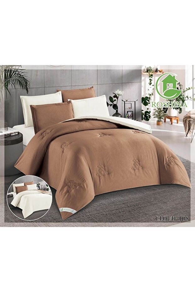 مفرش سرير صيفي نفرين -ساده - 6قطع -مايكروفيبر 250*230