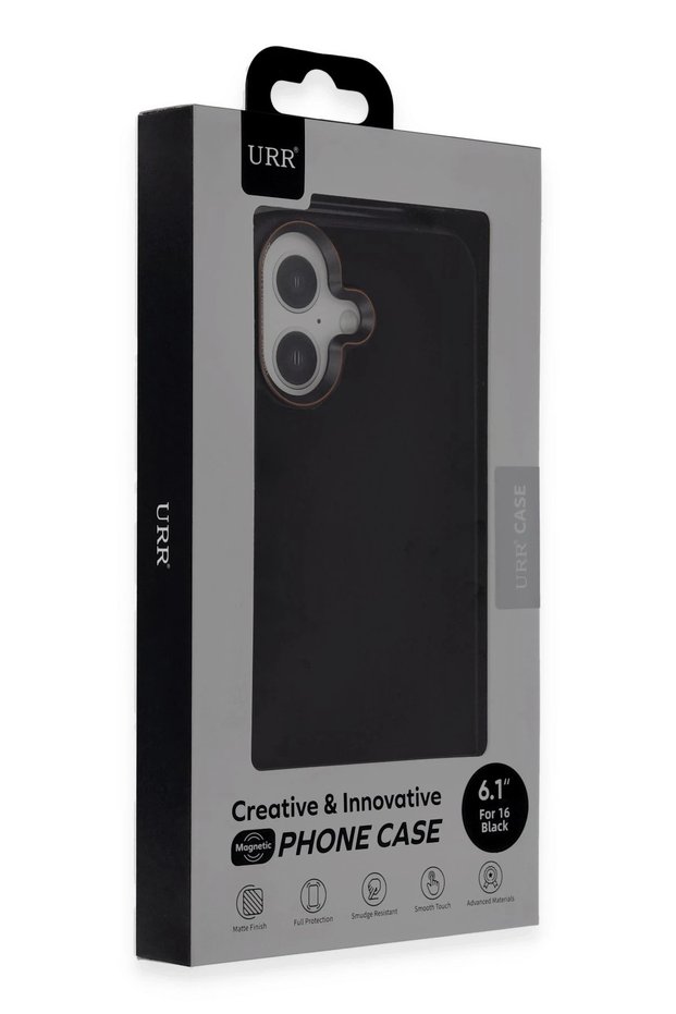Urr Matte Pure Glass Magsafe Cover Compatible with iPhone 16 - Black