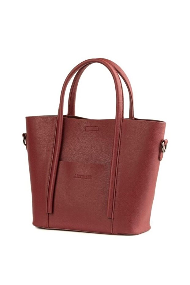 Stylish Burgundy Modern Lace-Up Women's Shoulder Bag, Practical Bag for Daily Use