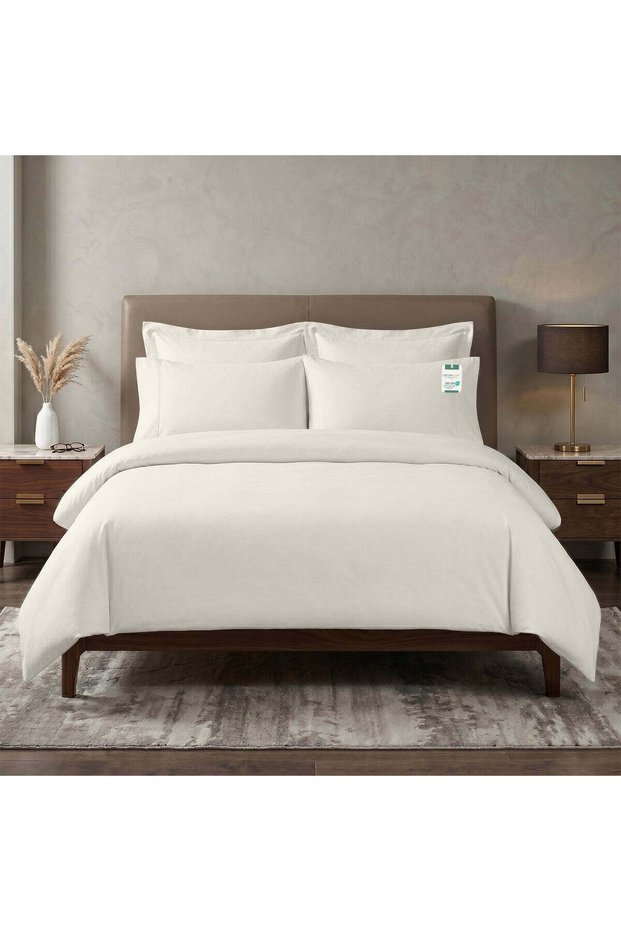 Egyptian Cotton 6 Piece Duvet Cover Set 220x240cm Cream