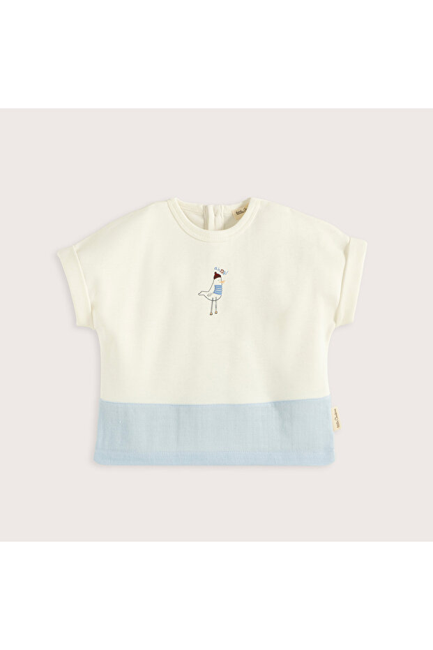 Sea Side Tshirt Ecru/Blue - 1