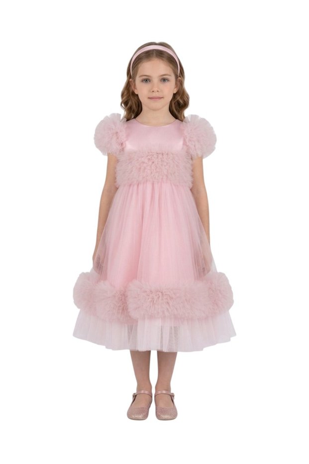 - Soft Pink Fit & Flare Dress - Pink 5Y to 9Y