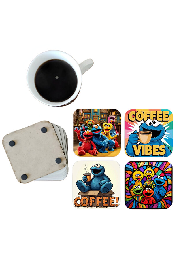 Sesame Street Decorative Wooden Coaster Set 074