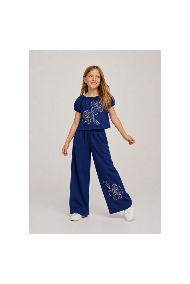 Girl Flower Patterned Muslin Set