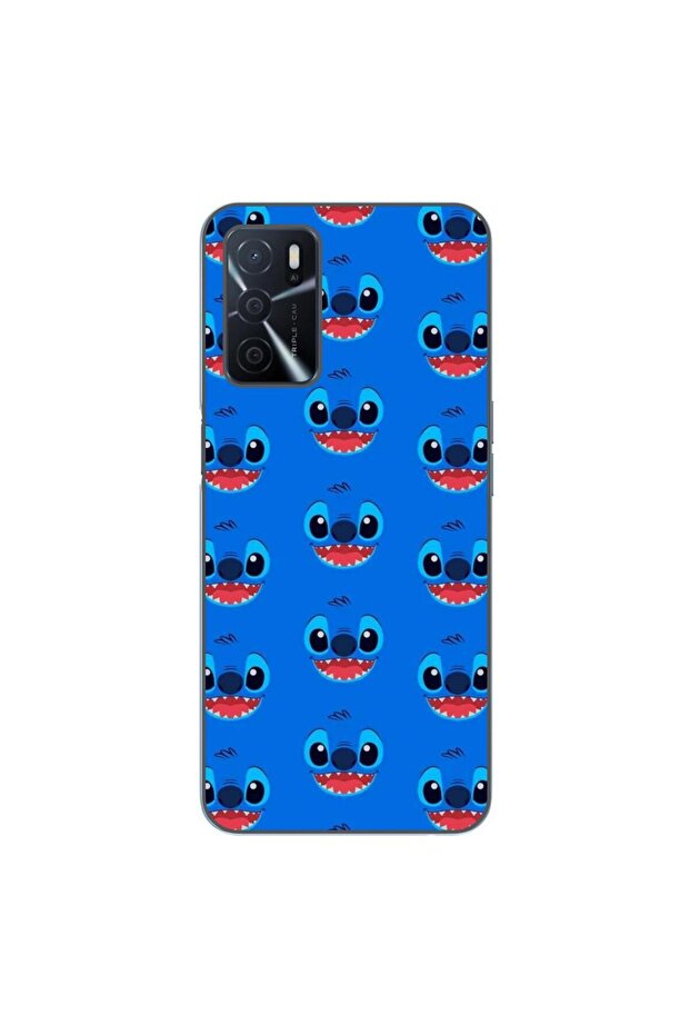 Case compatible with Oppo A16 Silicone Gel Tpu Pattern Stitch Face Pattern