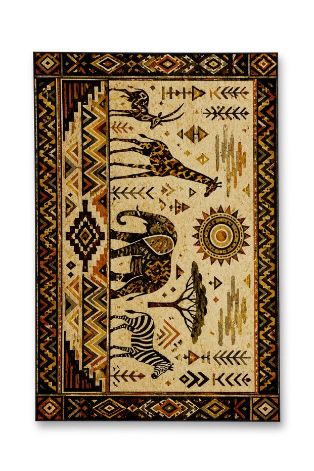 Sdt Fish Theme Patterned Modern Woven Base Decorative Carpet Mosso3445