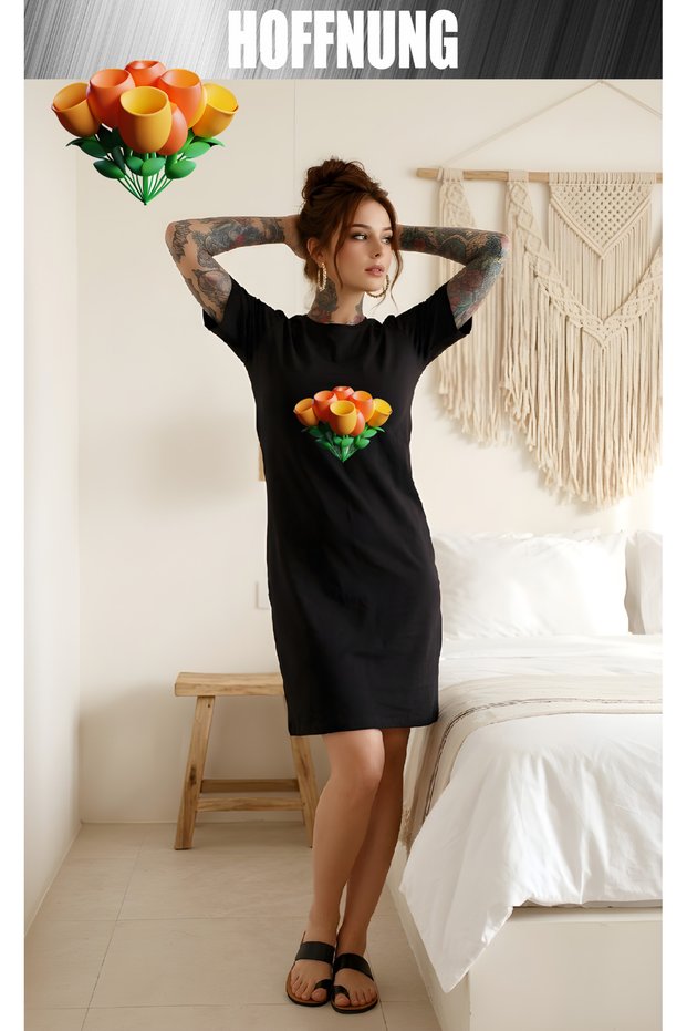 Women's Short Sleeve Crew Neck T-Shirt Dress Nightgown