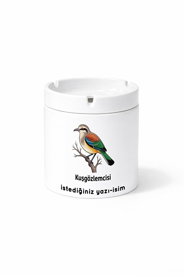 هدية منفضة سجائر مطبوعة على الوجهين من Diger Kuşgözeciler Birdwatcher