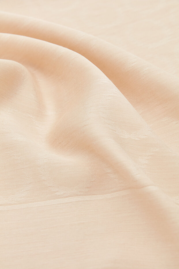 Silk Wool Spike Pattern Shawl - Beige - 4