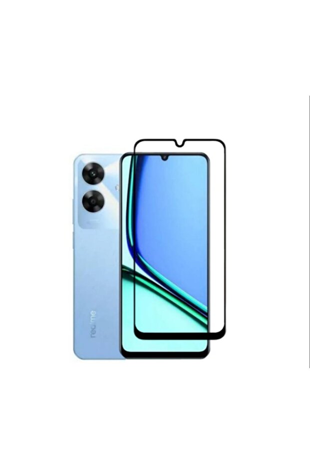واقي شاشة زجاجي متوافق مع Realme Note 60، مضاد للكهرباء الساكنة والغبار، مع إطار