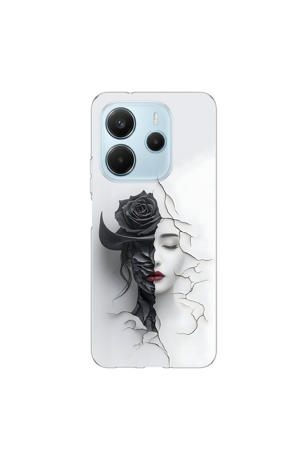 حافظة شفافة متوافقة مع Redmi Note 14 بتصميم Esthetic Face 4