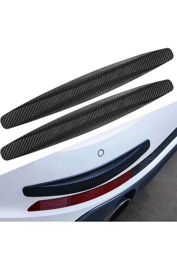 2-Pack Black Carbon Bumper Protective Strip - Flexible Vehicle Bumper Scratch and Impact Protection Tape (4457)