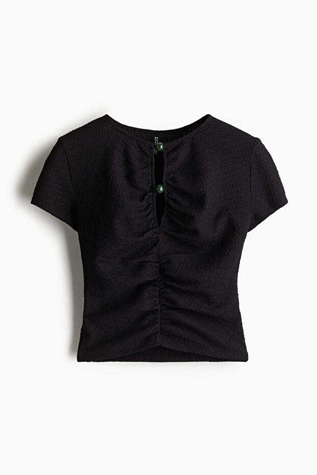 Bead-detail ruched top