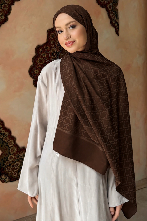 Brown Jacquard Shawl
