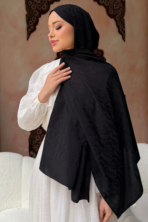 Black Jacquard Shawl