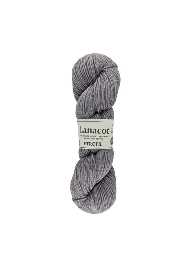 Lanacot Knitting Yarn Silver Mist 55% Organic Merino Wool 45% Organic Cotton 50g 225m (75211)