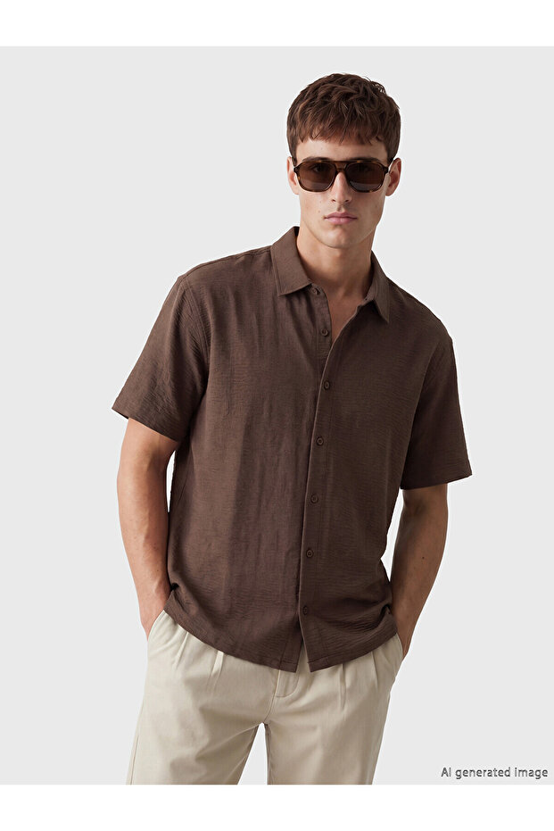قميص رجالي من NEVAVM بتصميم Regular Fit Armoudule