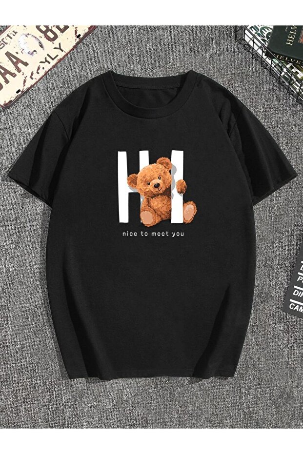 Unisex Text Printed T-Shirt – Round Neck, Short Sleeve, Casual