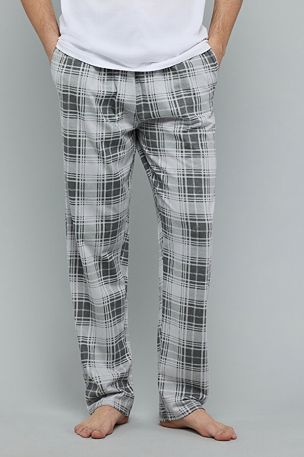 Plaid Lounge Pants with Drawstring Waist