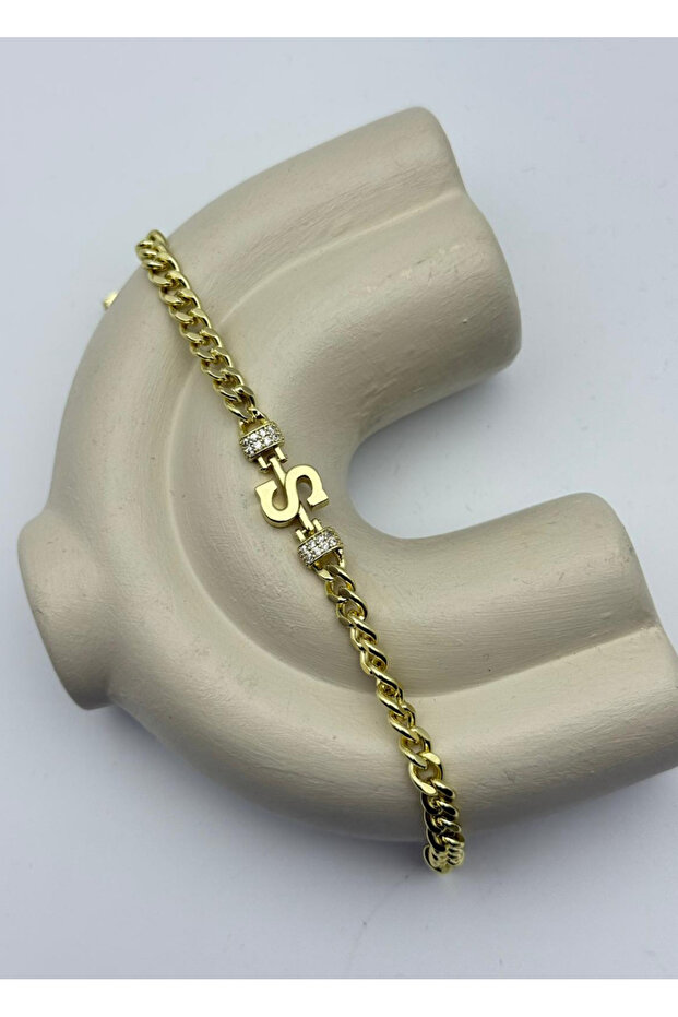 Vip Gold S Letter Stone Gourmet Bracelet - 26Vipb41