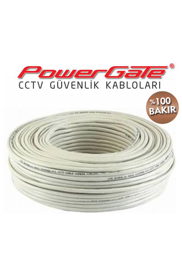 PowerGate EVO 100mt، 2+1 (2x0,22+0,33) 100% نحاس، كابل أمان لكاميرات المراقبة