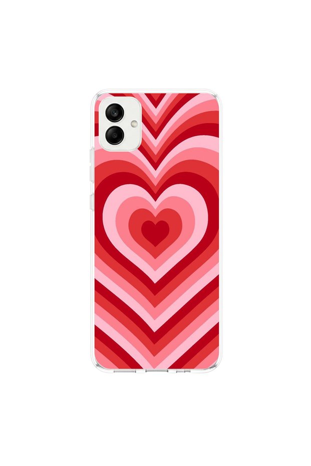 Samsung Galaxy A04 Compatible Heart 3 Design Transparent Case