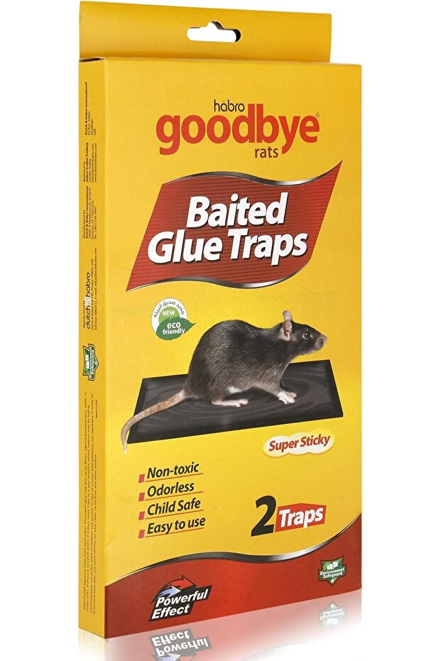 Habro Baited Glue Trap for Rats & Rodents (2 Pack)