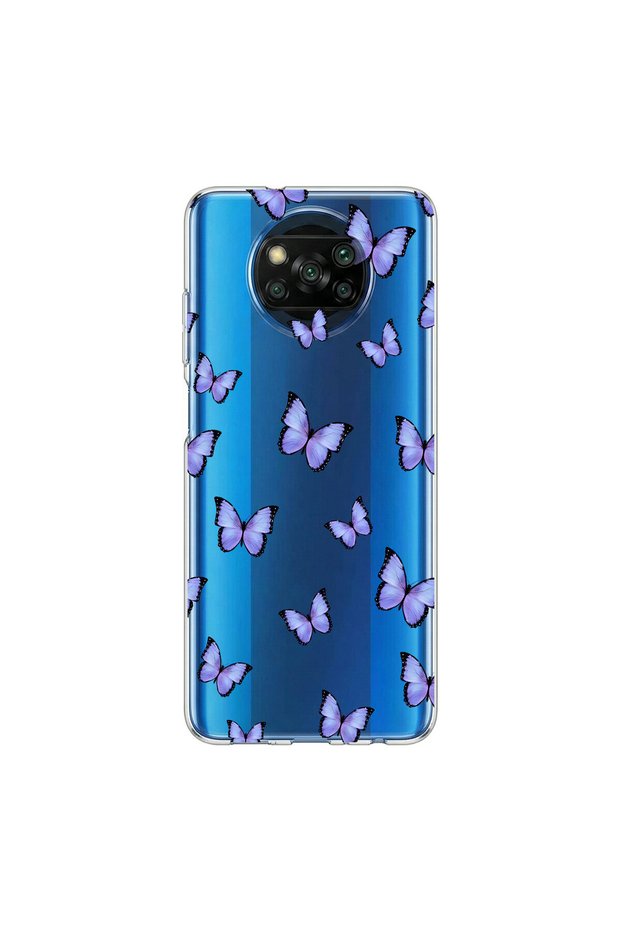 Poco X3 Nfc Compatible Butterfly 4 Design Transparent Case