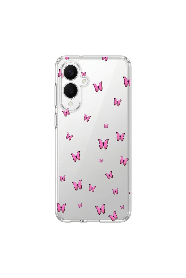 Samsung Galaxy S25 Edge Compatible Butterfly 3 Design Transparent Case