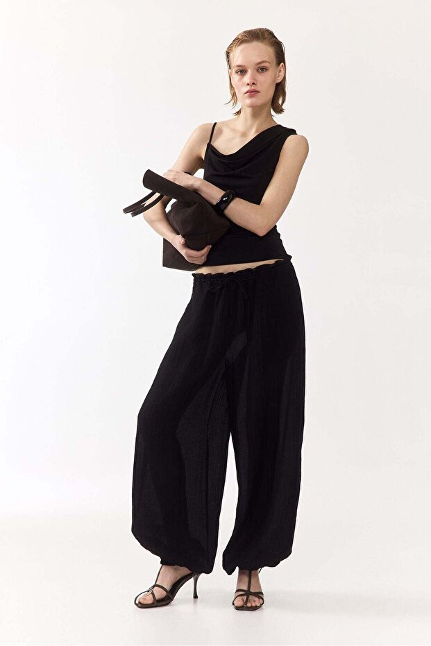 Balloon drawstring trousers - 4