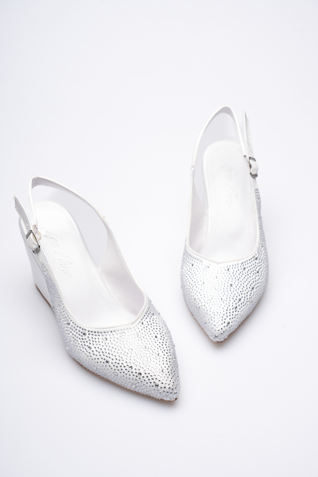 Royal Spark Stone-Embellished Wedge Heel Women's Shoes