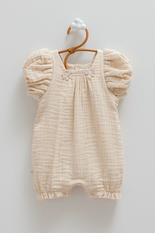 Marina Muslin Girls' Jumpsuit Beige