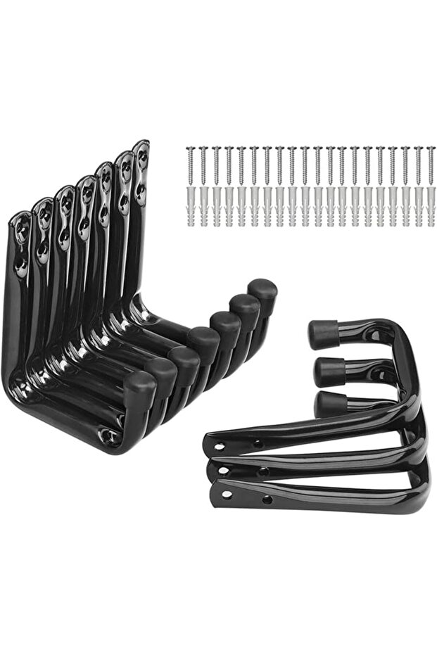 Swendo Garage Storage Hooks, Heavy Duty J Utility Hangers (Black, Pack of 10)