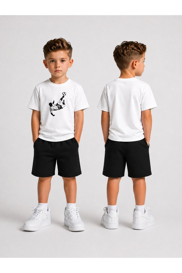 Children's Shorts Set for Boys (Shorts - T-Shirt) Printed Summer Sports Combination Comfortable Fit Set