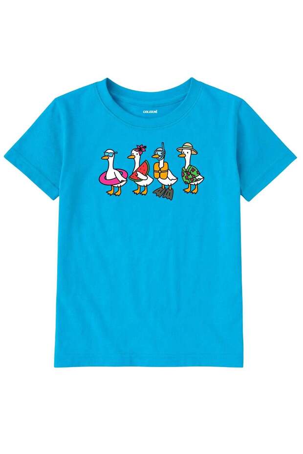 Kids' T-Shirt – Summer-Themed Goose Design