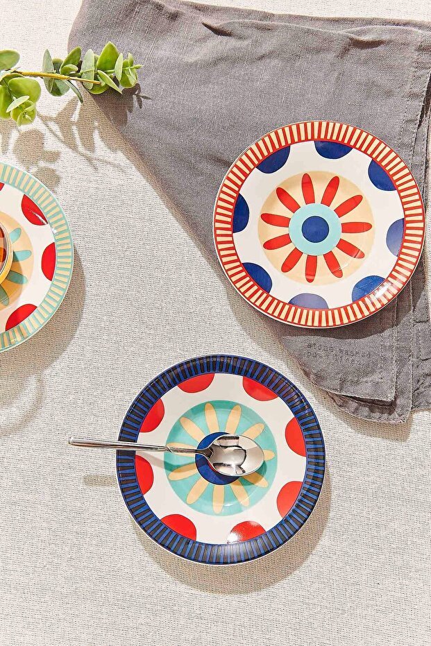 Sunflower Porcelain Tea Plate Turquoise