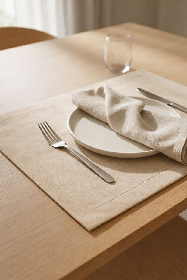 Barcelona Velvet Textured 6-Piece American Service Set Beige